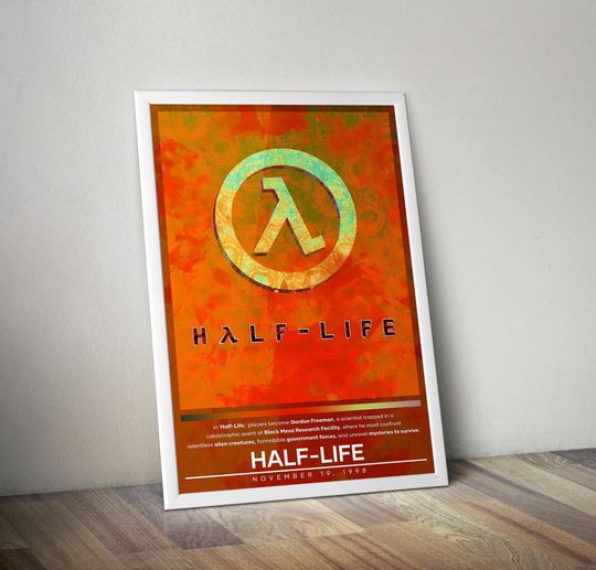 Half-Life Poster | Half-Life Prints | Gaming Poster | 4 Colors | Video Game Posters | Wall Decor Posters | Large Poster Prints | Gamer Gifts