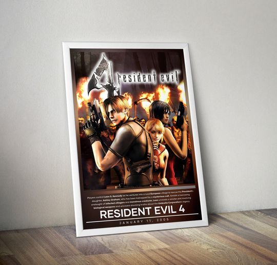 Resident Evil 4 Poster | Resident Evil Print | Gaming Poster Print | 4 Colors | Video Game Poster | Wall Decor Poster