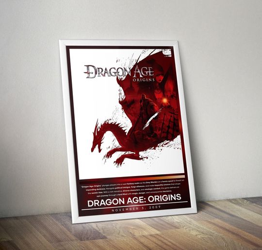 Discover Dragon Age: Origins Poster | Dragon Age Prints | Gaming Posters | 4 Colors | Video Game Poster | Wall Decor Poster