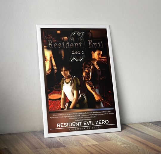 Resident Evil Zero Poster | Resident Evil Prints | Gaming Posters | 4 Colors | Video Game Poster | Wall Decor Poster