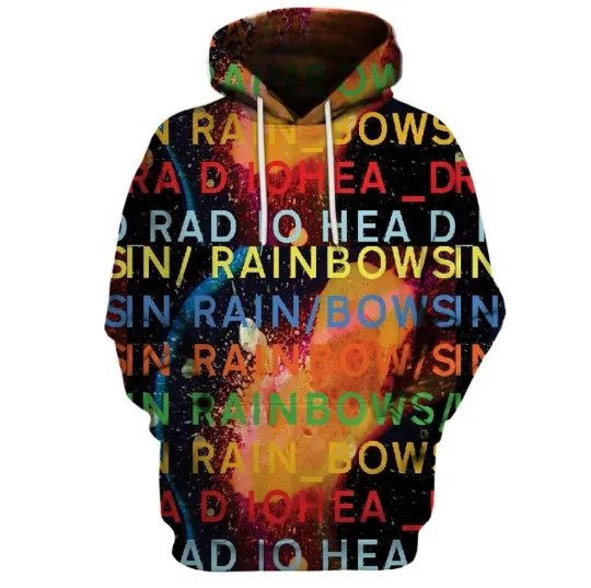 3d hoodie  Radiohead In Rainbows Album Graphic Hoodie  gift for fans