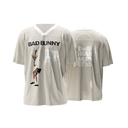 Bad Bunny Jersey, Black Short Sleeve Football Jersey, Debi Tirar Mas Fotos, Short Sleeve Jersey