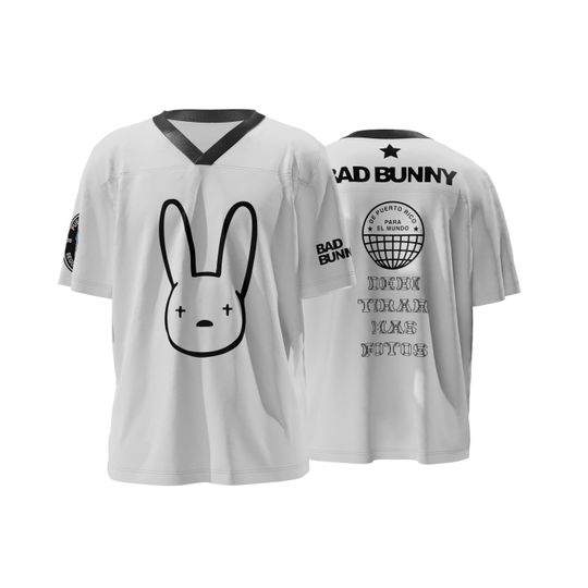 Bad Bunny Jersey, Black Short Sleeve Football Jersey, Debi Tirar Mas Fotos, Short Sleeve Jersey