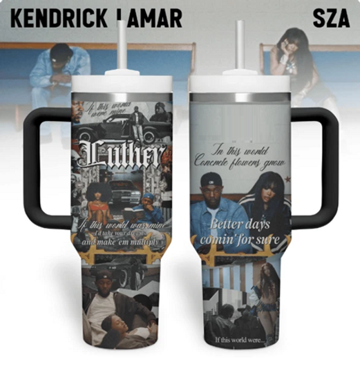 Kendrick Lamar Custom 40 oz Tumbler with Handle