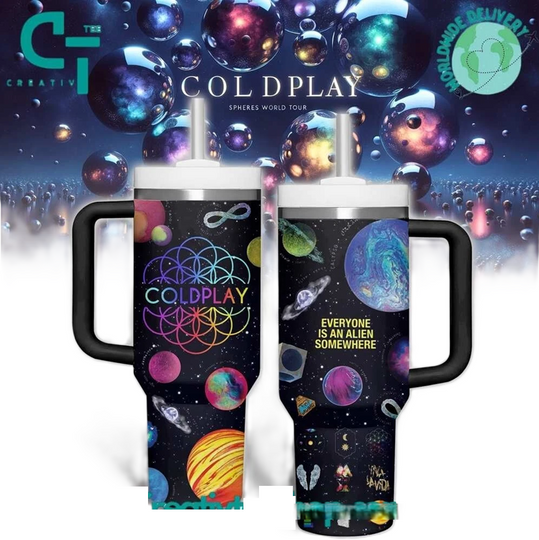 Coldplay Spheres World Tour Tumbler 40oz With Handle