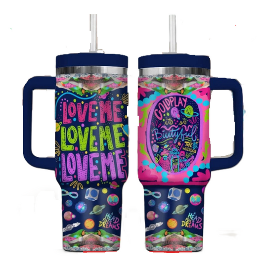 Coldplay Beautiful Love Me Tumbler 40oz With Handle