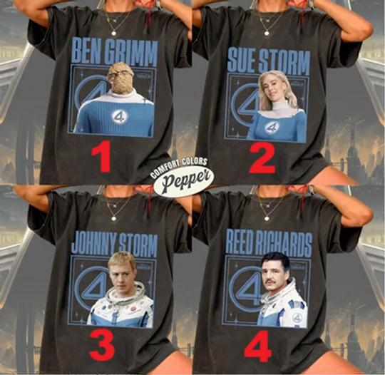 The Fantastic Four First Steps Shirt, Fantastic Four Movie 2025 Character Portrait Shirt, Pedro Pascal Reed Richards Shirt