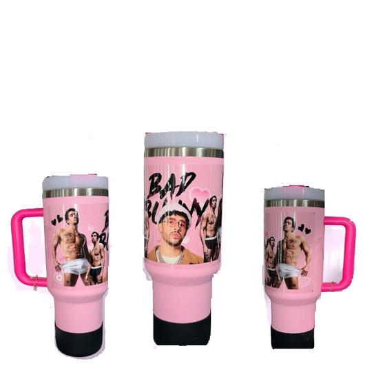 Bad Bunny 40 oz Tumbler with Handle