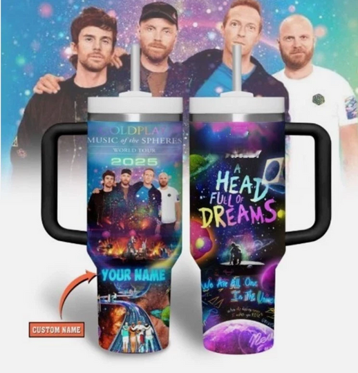 Coldplay Music Tumbler 40oz With Handle