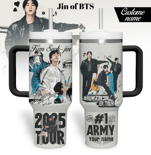 Jin BTS Music Custom 40 oz Tumbler with Handle