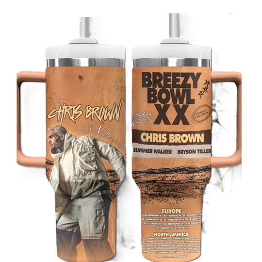 Breezy Bowl XX Chris Brown 40oz Tumbler with Handle