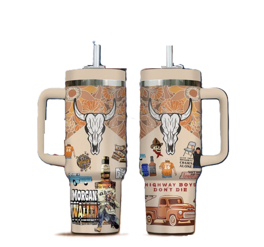 Wallen Western Highway Boys Dont Die 40oz Tumbler With Handle
