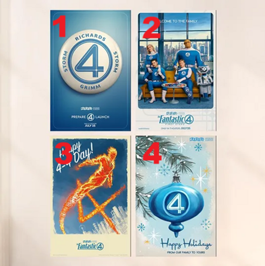 Fantastic Four First Steps 2025 Movie Poster, Premium Matte Vertical Wall Art, Home Decor, Room Decoration