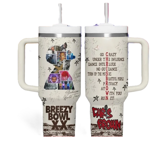 Chris Brown Breezy Bowl 40oz Tumbler with Handle