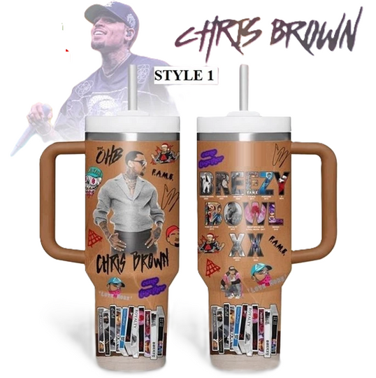 Chris Brown Breezy Bowl XX Tumbler - 40 oz With Handle, Special Edition