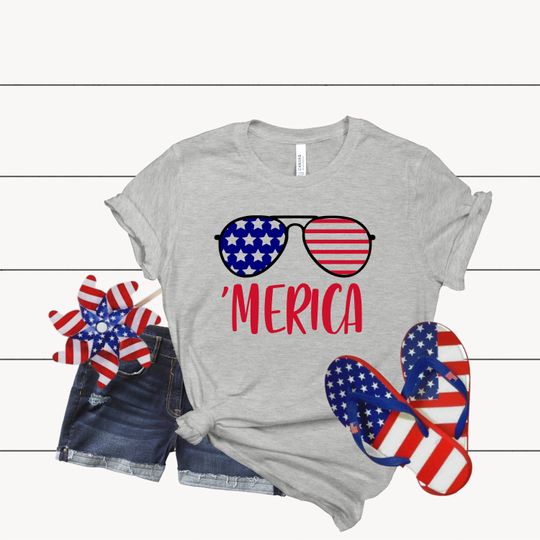 Merica Shirt, 4th of July Shirt, 4th of July, Merica Glasses Shirt, 4th of July Glasses Shirt, Merica Unisex Shirt, Merica Women Shirt,