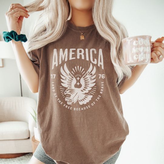 4th of July Eagle T-Shirt for Men and Women, USA Patriotic Unisex Shirt