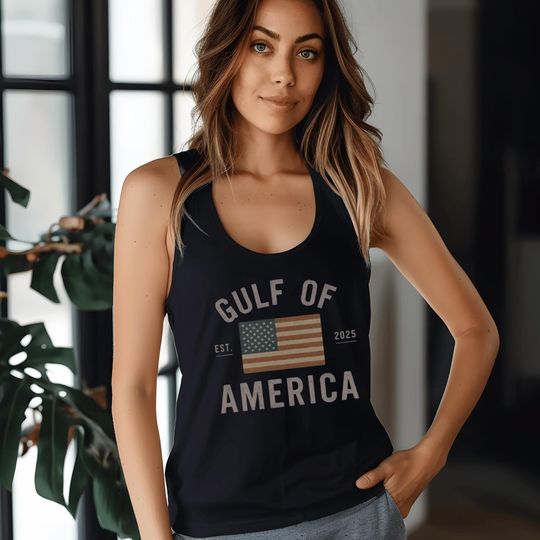 Gulf of America Vintage USA Flag Racerback Tank Top