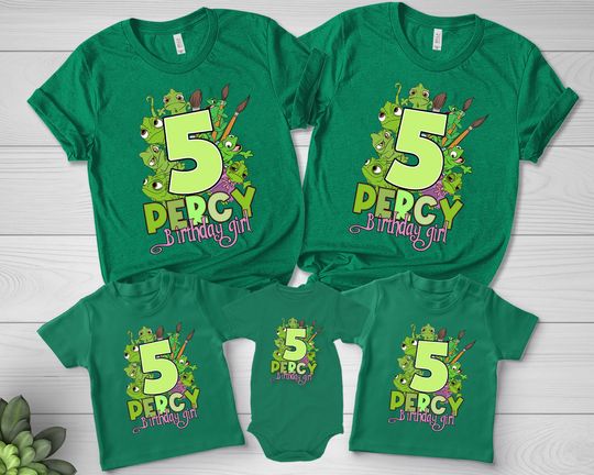 Disney Pascal Tangled Custom Birthday Name And Age Birthday Shirt, Pascal Rapunzel Birthday Party,Pascal Character Birthday Squad