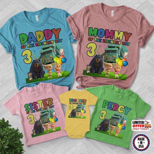 Personalized Trash Truck Birthday Shirt, Trash Truck Custom Family Shirt, Trash Truck Family Birthday Gift For Boy And Girl