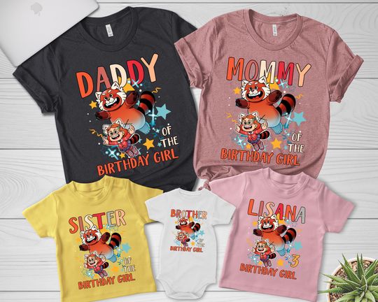 Turning Red Custom Matching Family Hoodie Sweatshirt Gildan Unisex Tee,Turning Red Pixar Movie,Red Panda Party Tee, Panda Power Shirt