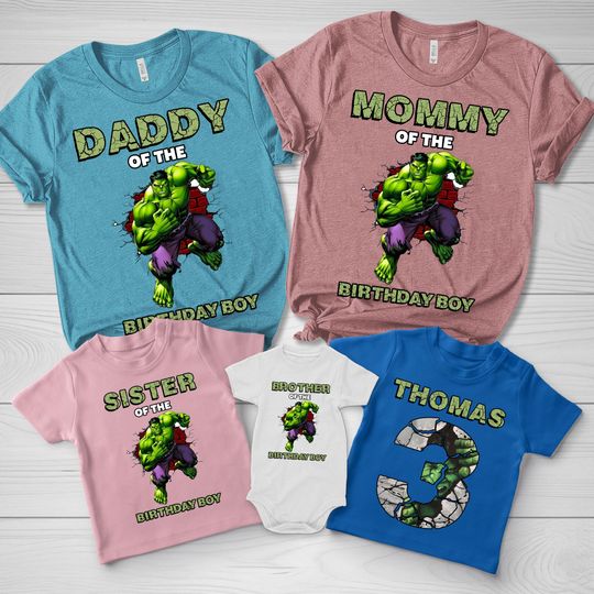 Hulk Birthday Shirt Matching Family Shirts, Hulk Smash Birthday Shirt, Personalized Hulk Birthday Boy Shirt, Birthday Squad Shirt