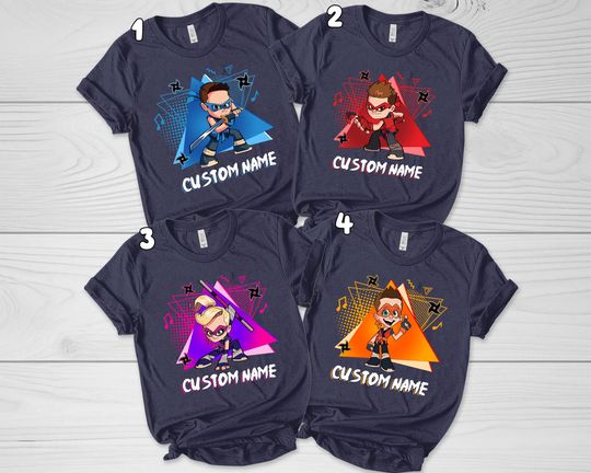 Ninja Kidz Birthday Shirt, Ninja Family Birthday shirt, Personalized Ninja Matching Family Shirt, Ninja Characters Group Shirt