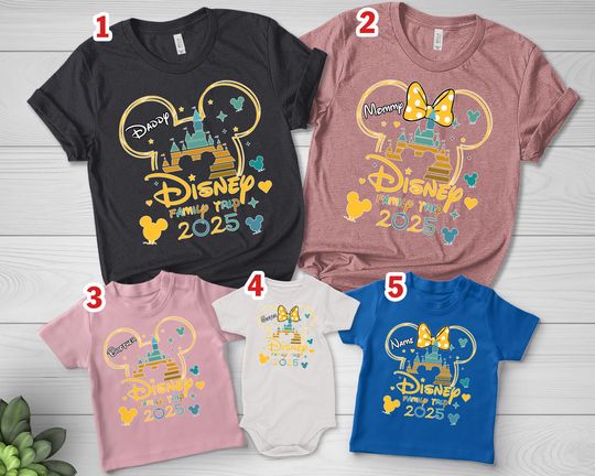 Custom Disneyworld Family Trip Shirt, Disney Family Vacation Shirt, Personalized Family Matching Shirt, Disney Minnie & Mickey Shirt