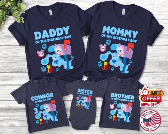 Blues Clues Birthday Shirt, Blue Dog Family Shirt, Blue Dog Family Matching Birthday Shirt,Birthday Boy Shirt, Family Party Shirt