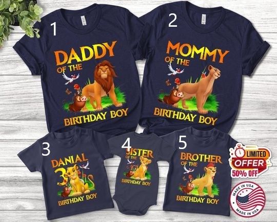 Lion King Family Birthday Shirt, Family matching shirt, Lion King birthday party shirt,Personalized birthday shirt,Simba Birthday