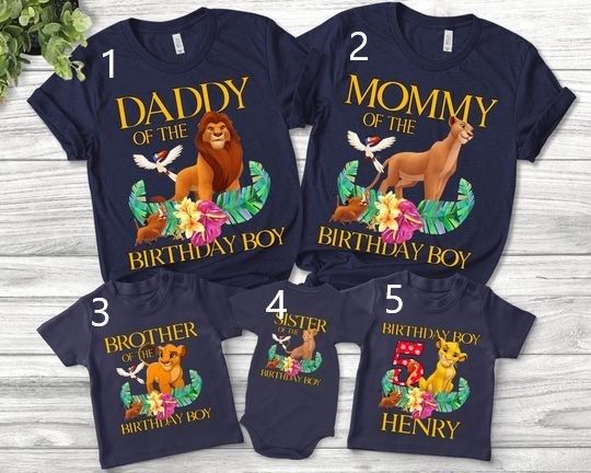 Lion King Family Birthday Shirt, Family matching shirt, Lion King birthday party shirt, Personalized birthday, Simba Birthday