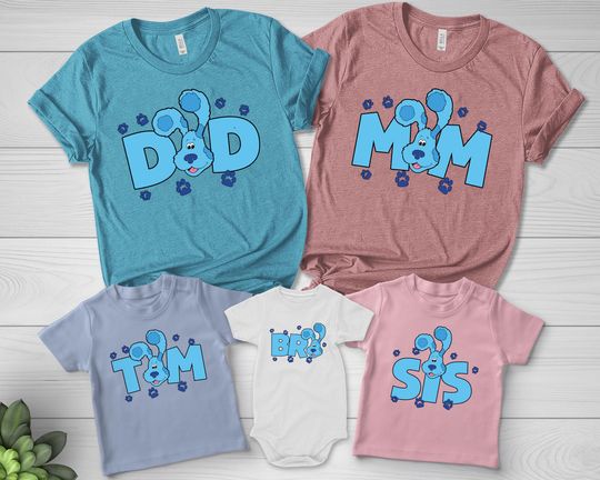 Blues Clues Birthday shirt, Blues Clues Theme Party Shirt, Personalized Family matching Shirt, Family birthday shirt, Cute Dog