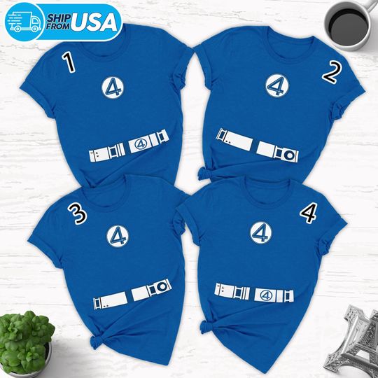 Fantastic Four First Steps Halloween Costume Matching Shirt, Marvel Fantastic Four Group Shirt, Superhero Fantastic 4 Movie Logo Cosplay Tee