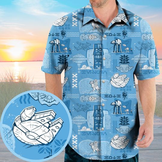 Star Wars Hawaiian Shirt, Summer Vibe Star Wars Shirt, Darth Vader Aloha Shirt, Jedi Beach Shirt, Vacation Shirt, Star Wars Fan Gift