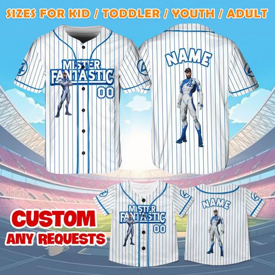 Marvel Rivals Mister Fantastic Jersey Shirt, Marvel Baseball Jersey, Fantastic Four Cosplay, Disney World Shirt, Marvel Trip Shirt