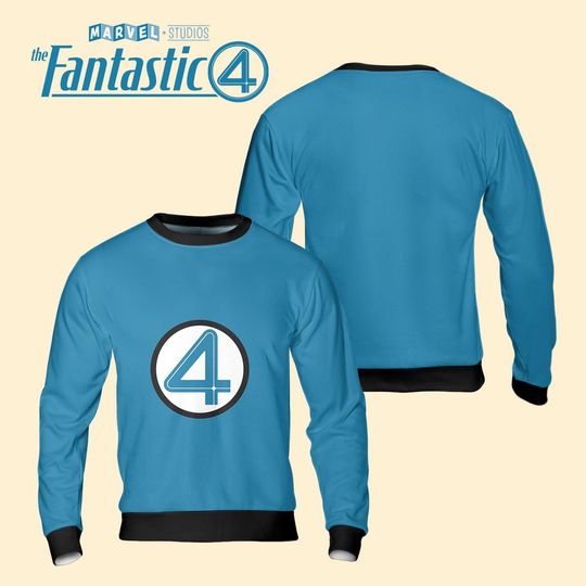 Marvel Fantastic Four Classic Sweatshirt, Mr Fantastic Reed Richards Sweatshirt, Fantastic Four Classic Uniforms, Fantastic Four First Steps