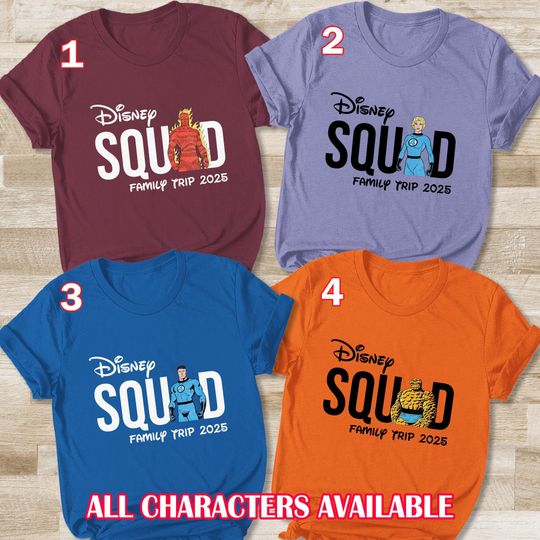 Fantastic Four Squad Shirt, Fantastic Four Team Squad Shirt, Fantastic Four Movie Shirt, Marvel Group Shirt, Family Trip 2025 Shirts