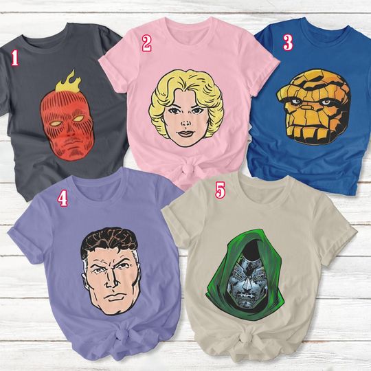 Fantastic Four All Characters Shirt, Vintage Fantastic Four Shirt, Fantastic Four Comics Shirt, Marvel Matching Family Shirt