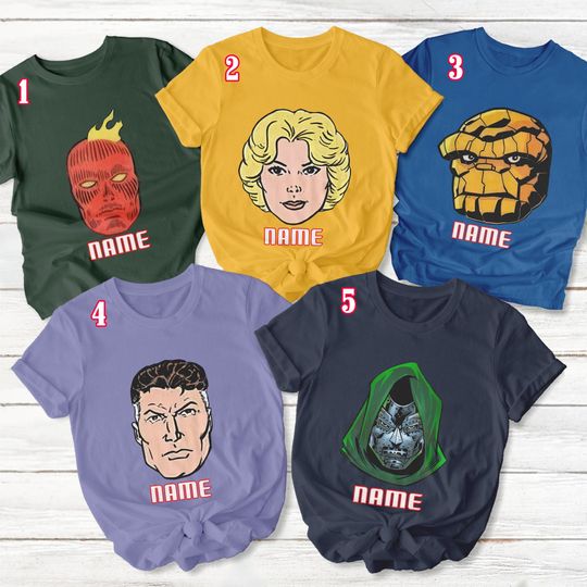Fantastic Four All Characters Shirt, Fantastic Four Comics Shirt, Fantastic Four Superhero Shirt, Superhero Family Matching Shirt