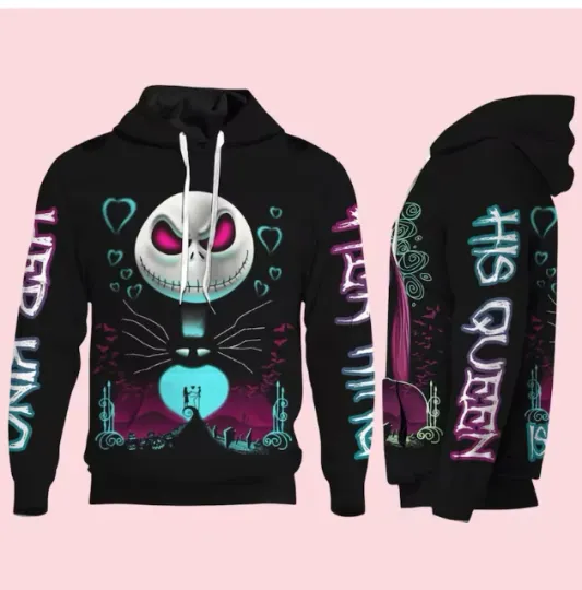 King Queen 3D HOODIE HALLOWEEN GIFT CHRISTMAS GIFT