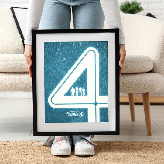 Fantastic Four Poster | Marvel Fan Art Print | Superhero Wall Art | Comic Book Art | Gift for Marvel Fans | Blue Minimalist