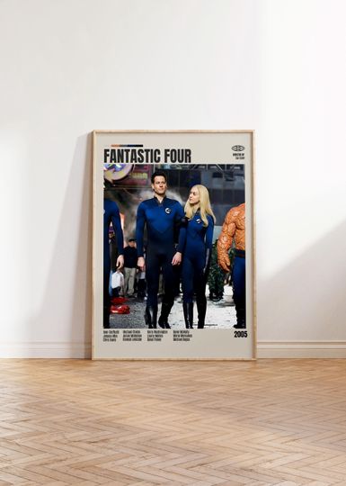 Fantastic Four Minimalist Movie Poster - Retro Vintage Art Print