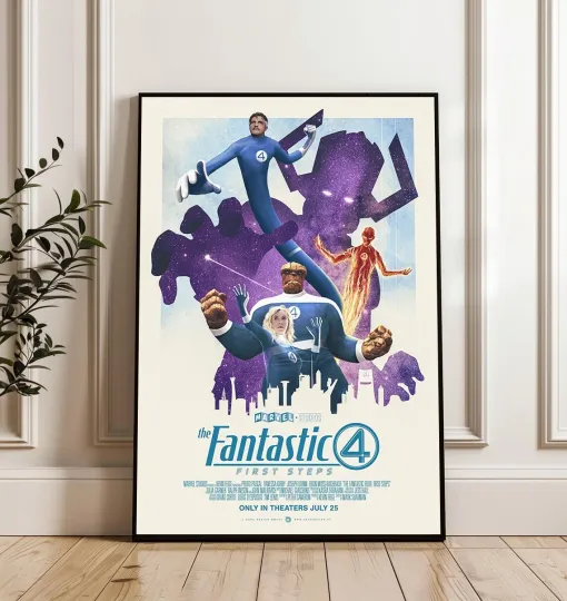 The Fantastic Four First Steps Movie Poster - Superhero Wall Art, Comics Decor