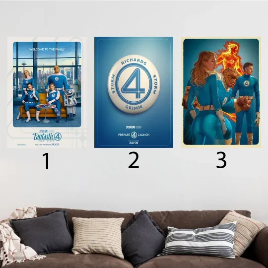 The Fantastic Four: First Steps Movie Poster No Frame, Wall Art, Home Decor