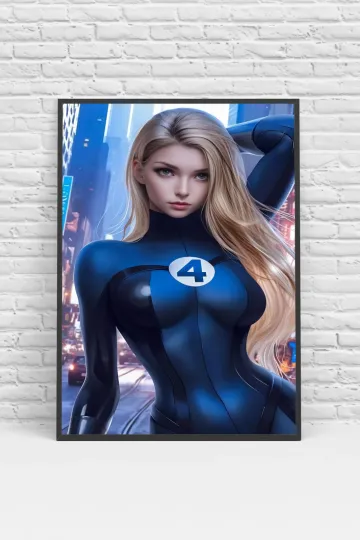 Invisible Woman Fantastic Four Marvel Comic Poster - Premium Matte Vertical Print - No Frame