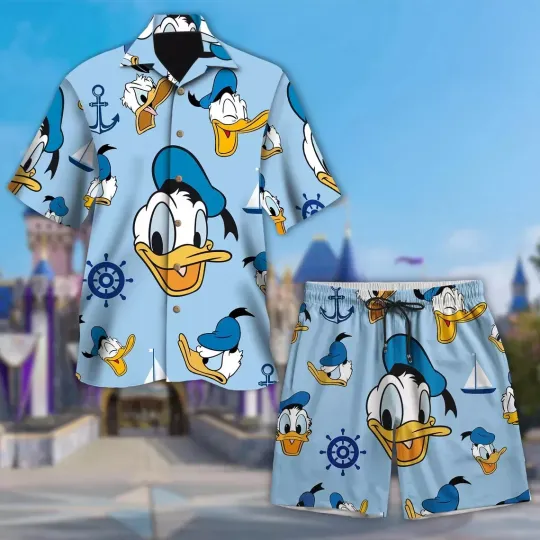 Donald Duck Hawaiian Button Down Shirt