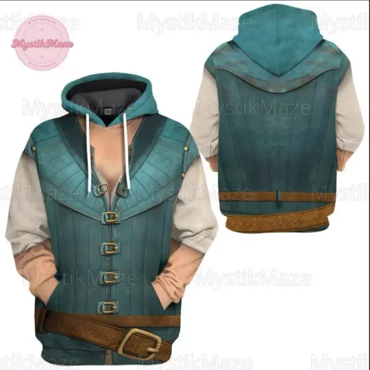 Flynn Rider Cosplay 3D HOODIE Halloween Gift Best Price Christmas Gift Us Size