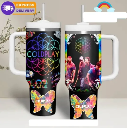 Coldplay Tumbler 40oz With Handle