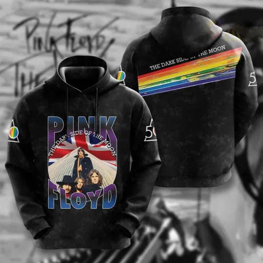 Pink Floyd  The Dark Side Of The Moon US Flag All Over Hoodie 3d - all printed