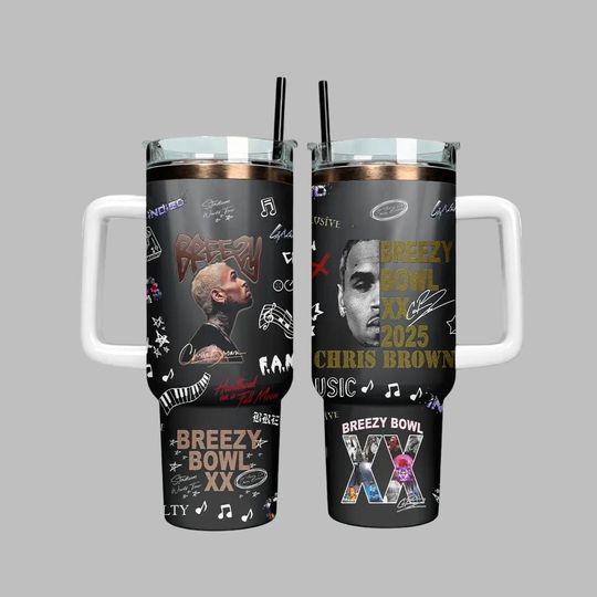 Chris Brown Breezy Bowl 40oz Tumbler with Handle